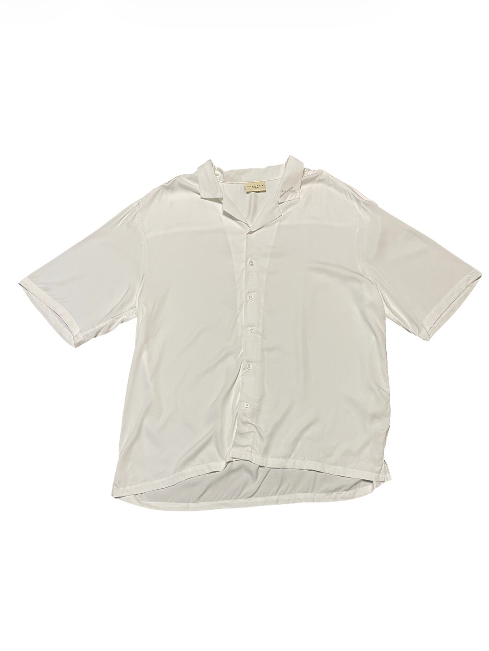 Men's YoungLA Casual Button Up Shirt Embroidered Logo Short Sleeves Size XL